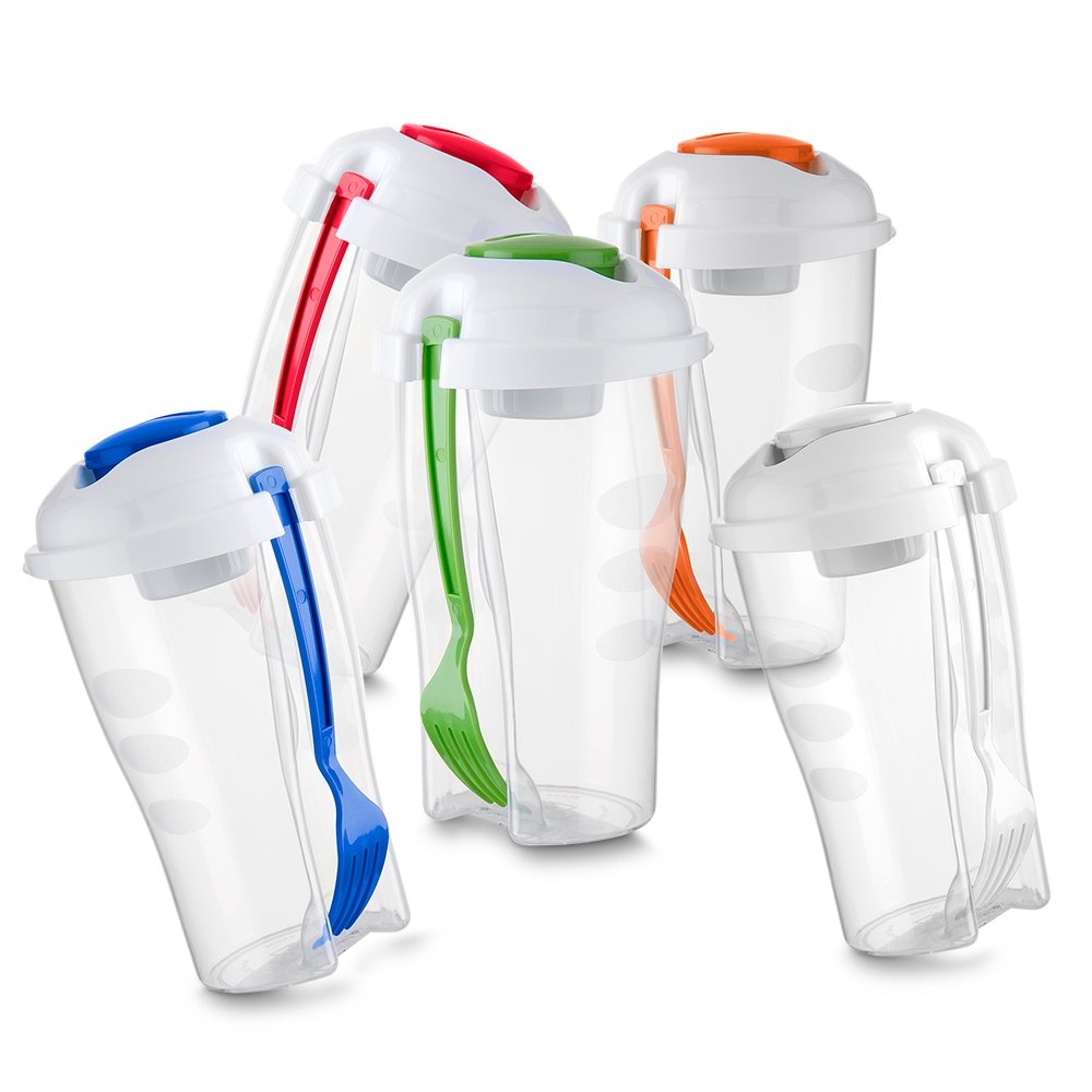 Copo Salada 850ml com Garfo e Suporte para Molho RBX 13719
