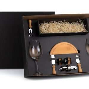 Kit queijo e vinho com espaço para Garrafa - 9 Pçs RBSM 90007