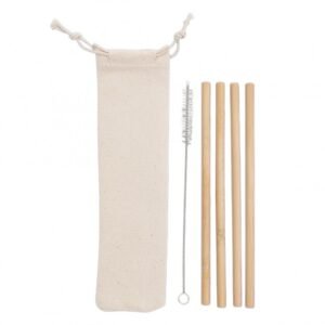 Kit Canudos de Bambu com Escova de Limpeza RBX 14597