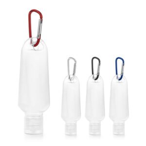 Frasco Plástico 50ml com tampa flip e mosquetão RBS 92725