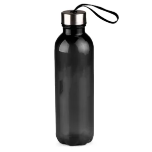 Garrafa Plástica Preta Com Tampa Em Inox - 600Ml RBSM 01621